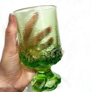 Set of 2 Vintage Green Goblets